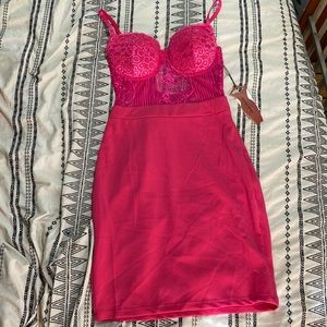 Sexy neon pink dress